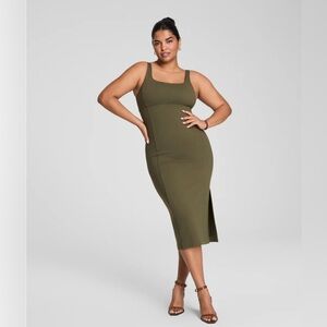 SPANX Ponte Midi Tank Dress Dark Pine Size S NWT